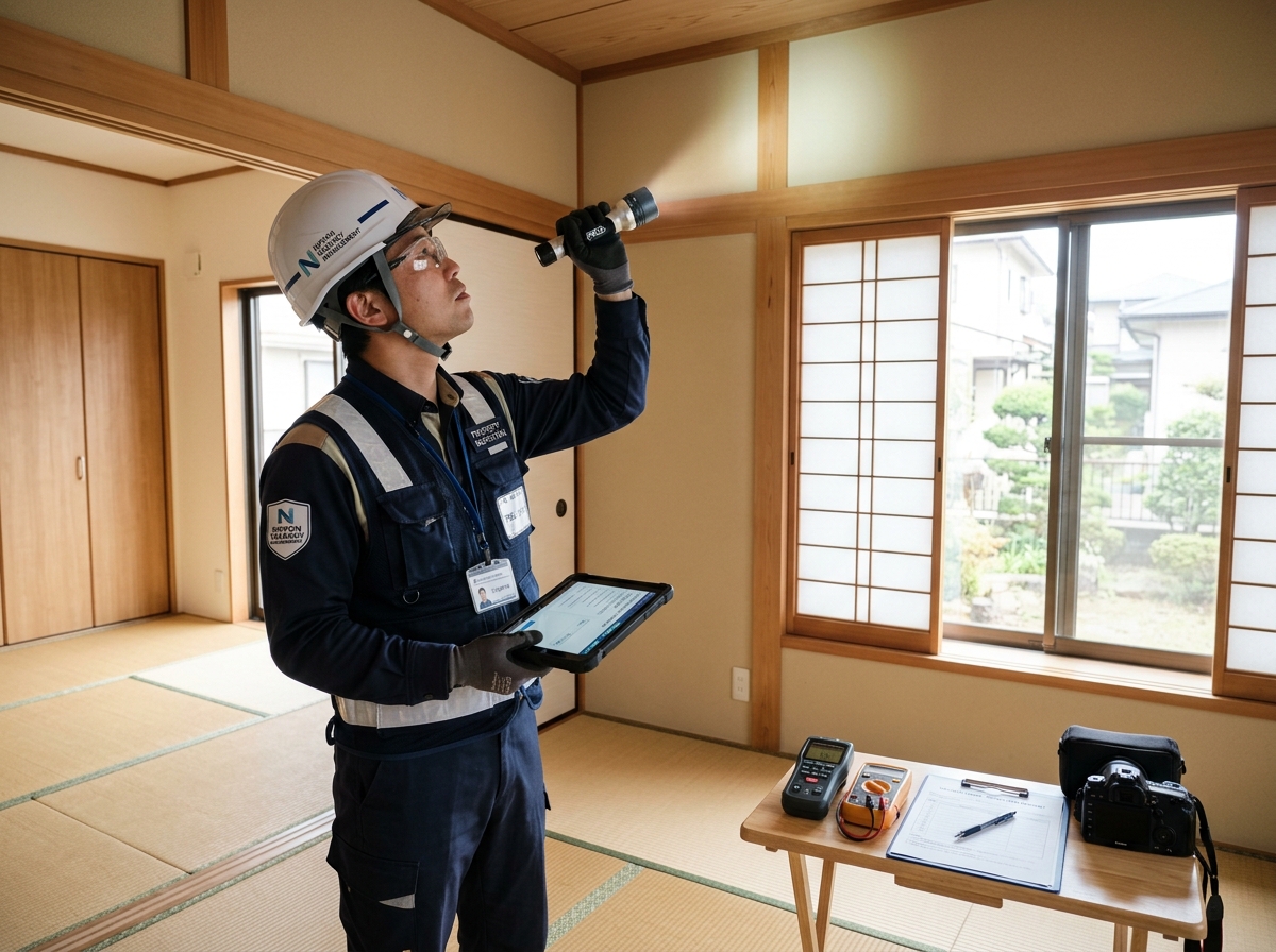 室内の状態を点検するスタッフ